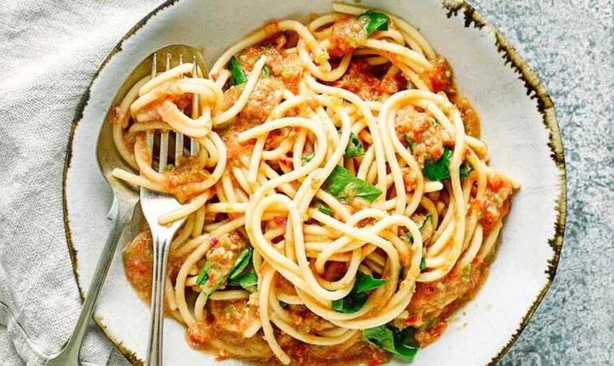 Рецепт спагетти с соусом гаспачо